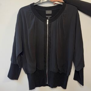 Banana republic 100% cashmere black zip up